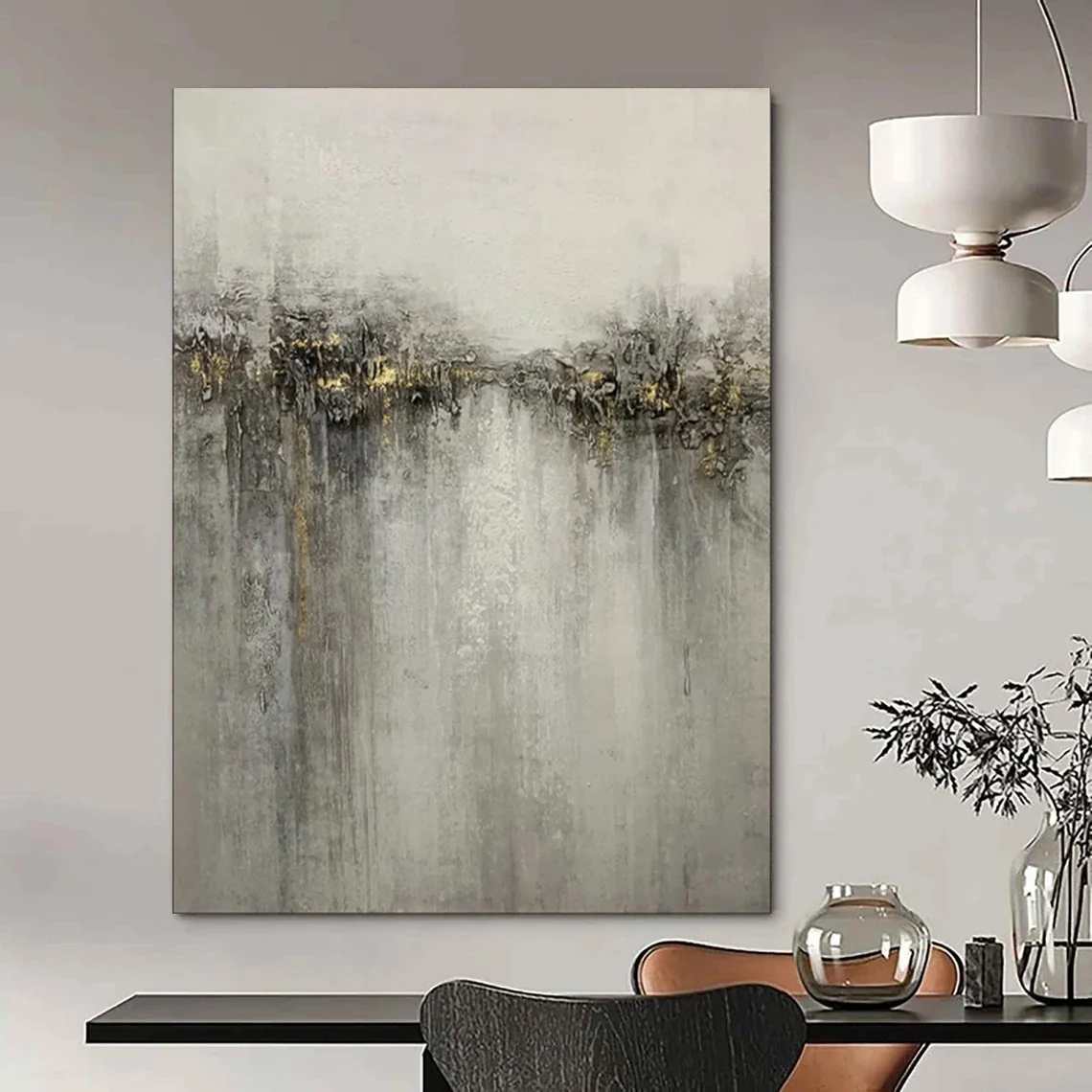 Scenic Handmade Gold Contemporary Abstract Artwork H111A